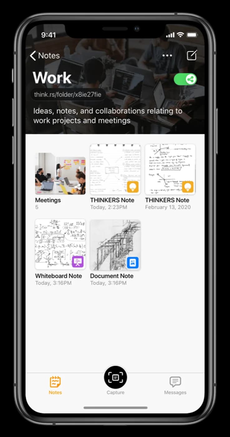 THINKERS iOS app screen