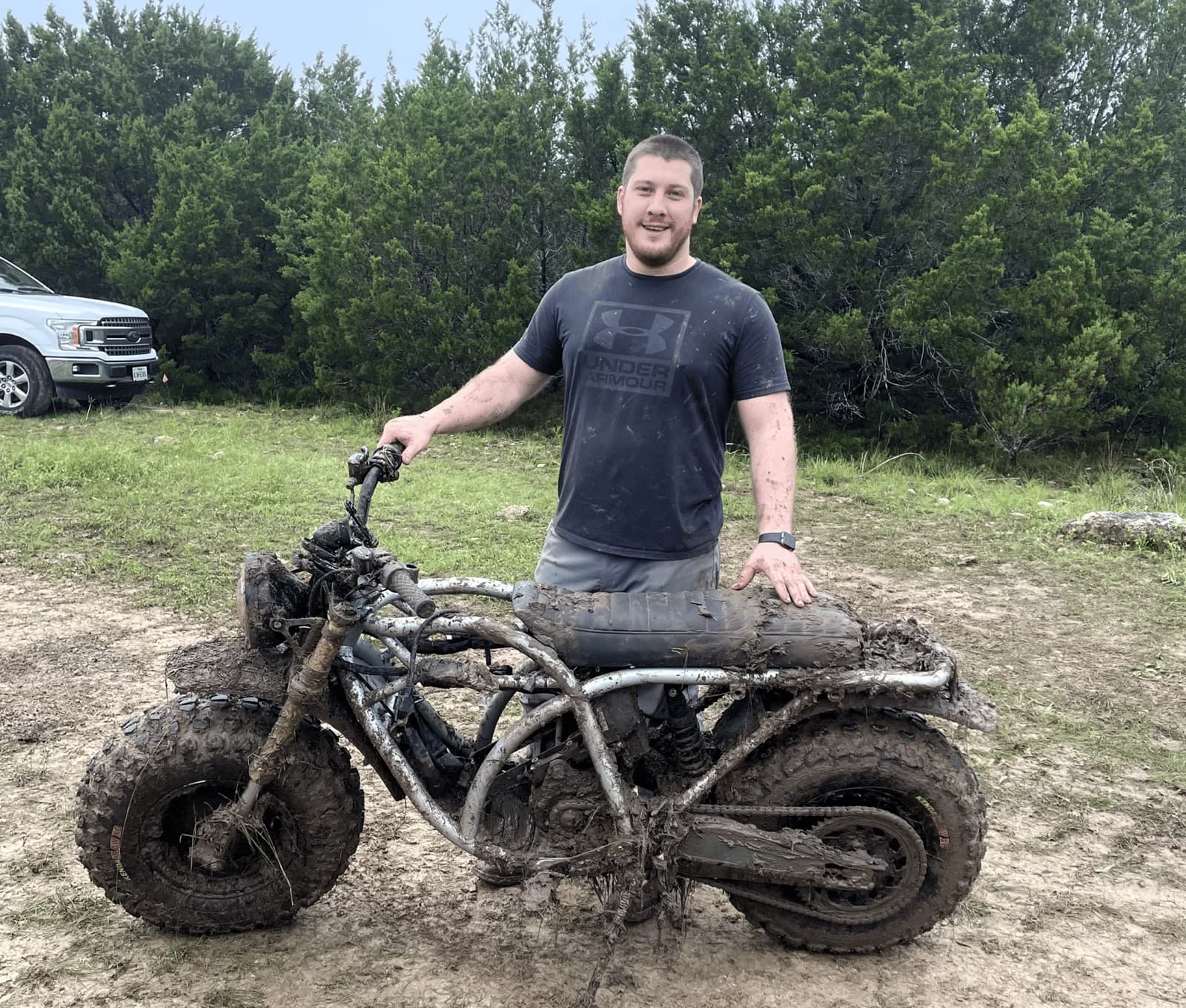 Daniel riding a Volcon off-road vehicle